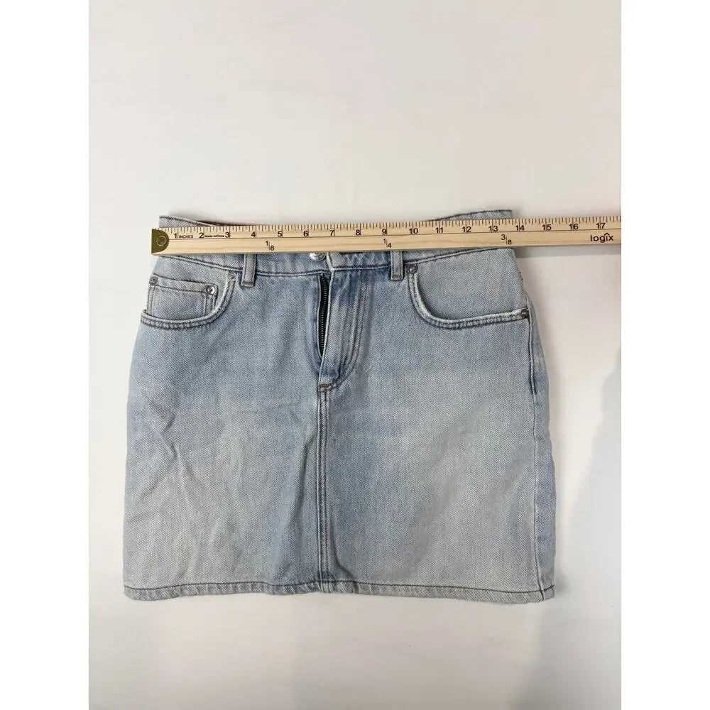 GANNI Denim Mini Skirt Size 34 (XS/US 2) Blue Jean Y2K Scandinavian